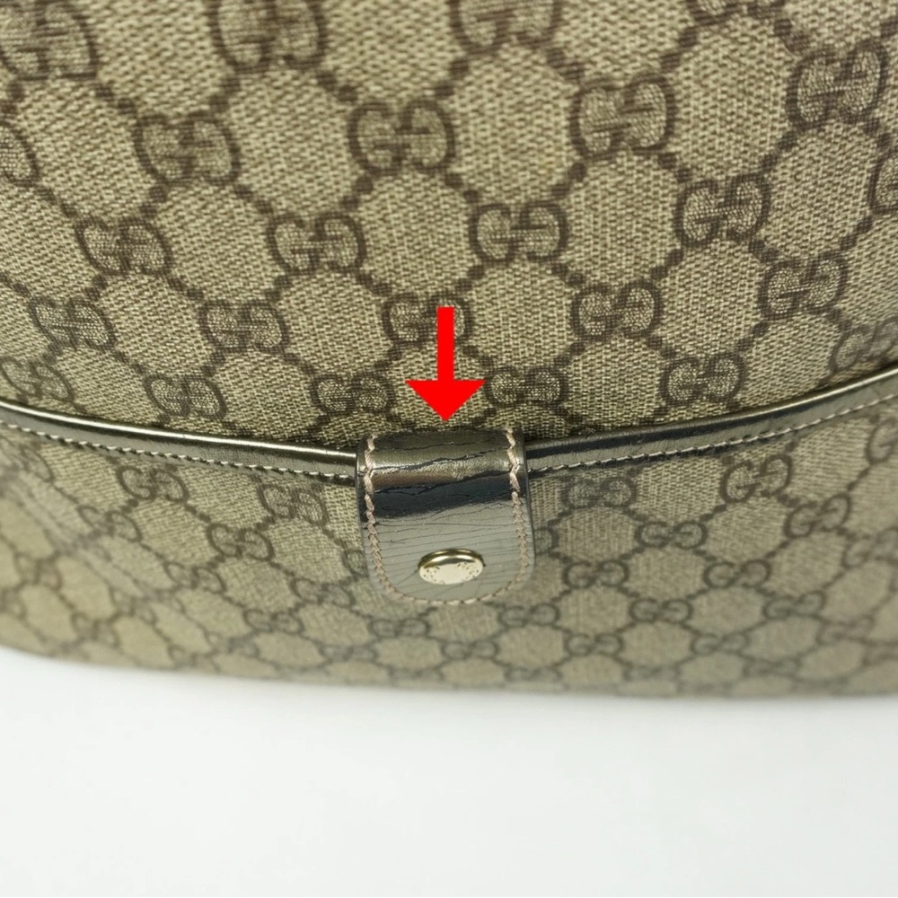 Gucci GG Supreme Shoulder Bag In Beige Coated Canvas And Metallic - Picture 8 of 10
